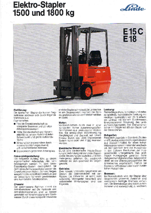 Челни вилични електрокари Linde E 15 C