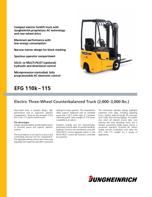 Челни вилични електрокари Jungheinrich EFG 113