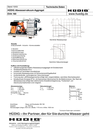 Агрегати за понижаване на подпочвените води Hüdig Eva 180 *