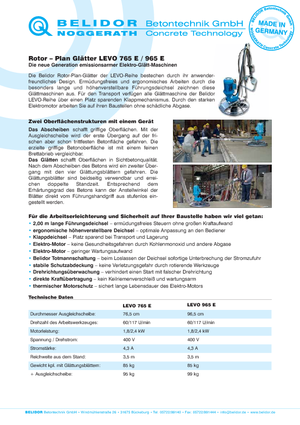 Роторни заглаждачи - ръчно водими Belidor-Noggerath Levo 965 E