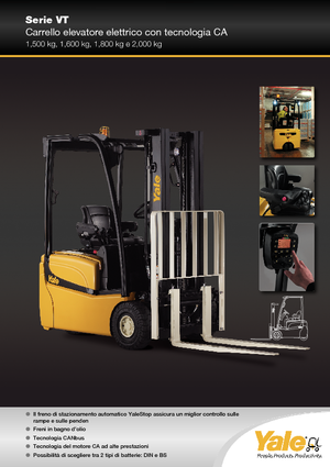 Челни вилични електрокари Yale ERP 18 VT