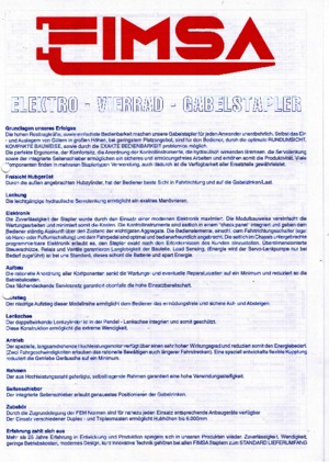 Челни вилични електрокари Fimsa ET 2508