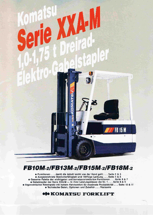 Челни вилични електрокари Komatsu FB 15 M 2