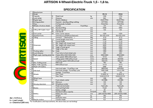 Челни вилични електрокари Artison FB 18