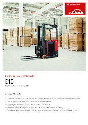 Челни вилични електрокари Linde E10 Container