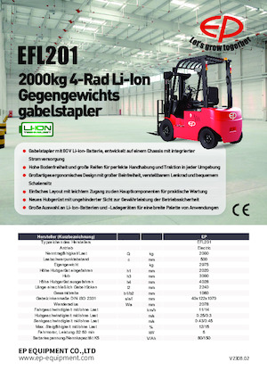 Челни вилични електрокари EP EFL201
