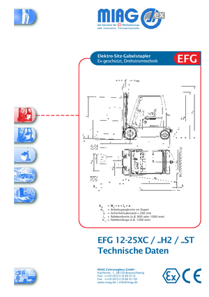 Електрически взривозащитени мотокари EX Miag EFG 12 XC
