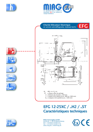Електрически взривозащитени мотокари EX Miag EFG 12 XC