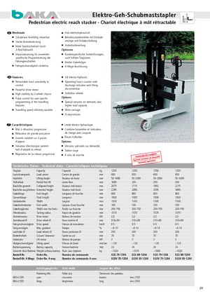Електрически високоповдигачи Baka EGS 89-1204