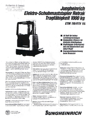 Електрически високоповдигачи Jungheinrich ETM/ETV 110