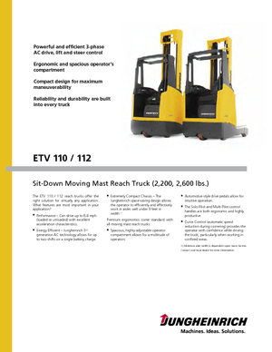 Електрически високоповдигачи Jungheinrich ETV 110
