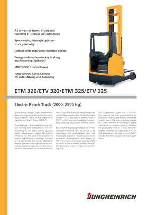 Електрически високоповдигачи Jungheinrich ETV 320 