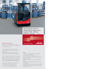 Електрически взривозащитени повдигачи Linde R 20 EX S