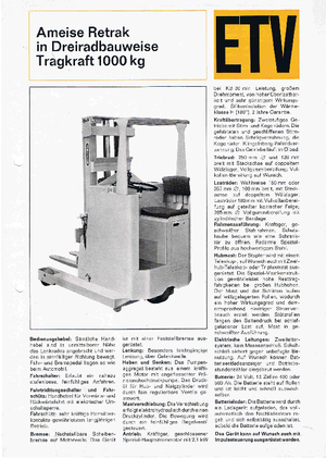 Електрически високоповдигачи Jungheinrich Retrak ETM/ETV 10