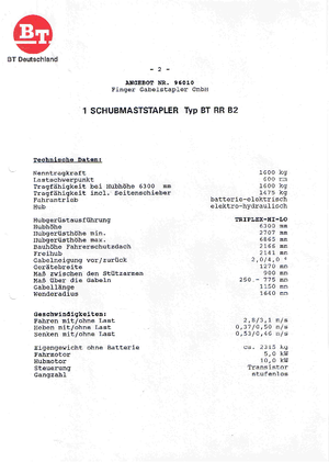 Електрически високоповдигачи BT RR-B 2 Reflex