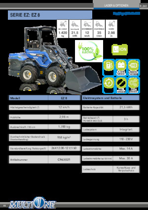 Електрически колесни товарачи Multione EZ 8 