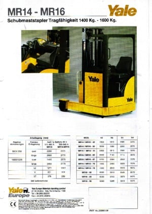 Електрически високоповдигачи Yale MR 14