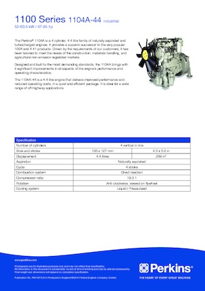 Двигатели Perkins 1104A-44