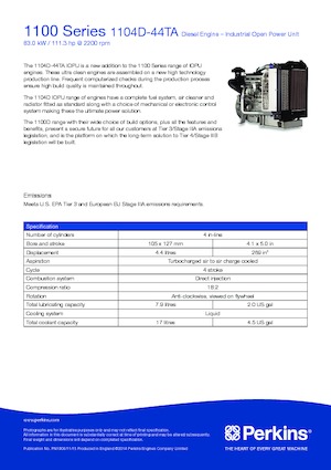 Двигатели Perkins 1104D-44TA