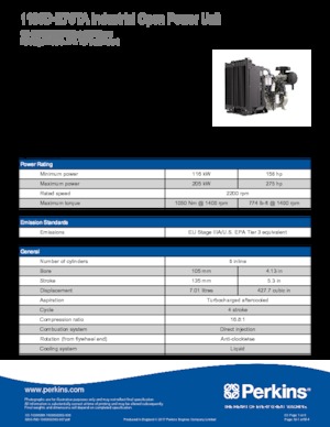 Двигатели Perkins 1106D-E70TA