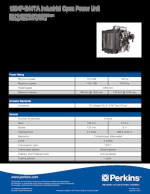 Двигатели Perkins 1204F-E44TA