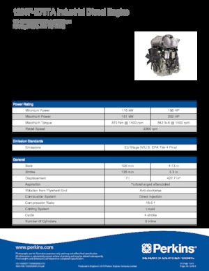 Двигатели Perkins 1206F-E70TA