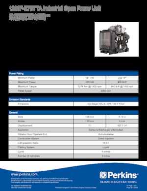 Двигатели Perkins 1206F-E70TTA