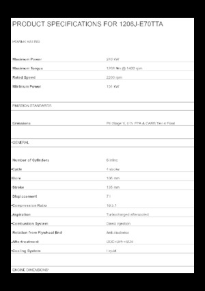 Двигатели Perkins 1206J-E70TTA