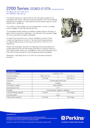 Двигатели Perkins 2206D-E13TA