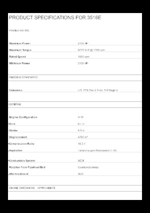 Двигатели Caterpillar 3516E