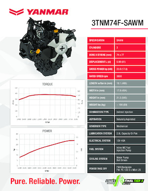 Двигатели Yanmar 3TNM74F-SAWM