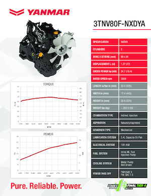 Двигатели Yanmar 3TNV80F-NXDYA