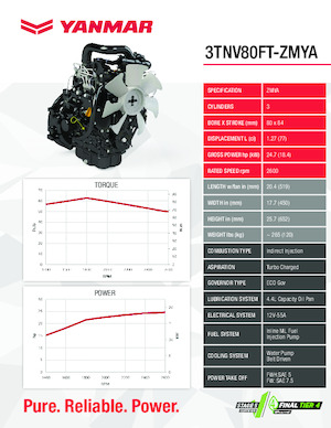 Двигатели Yanmar 3TNV80FT-ZMYA