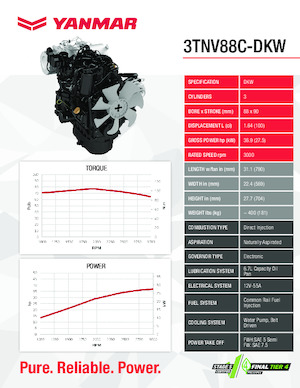 Двигатели Yanmar 3TNV88C-DKW