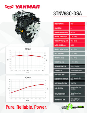Двигатели Yanmar 3TNV88C-DSA