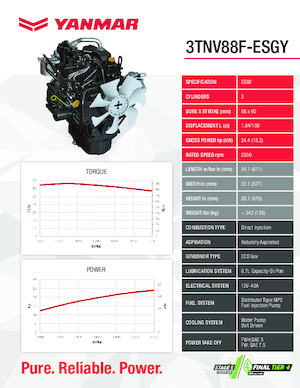 Двигатели Yanmar 3TNV88F-ESGY