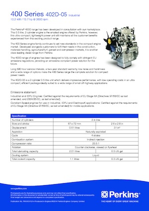 Двигатели Perkins 402D-05