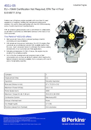 Двигатели Perkins 402J-05