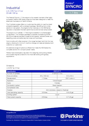 Двигатели Perkins 403F-E17T