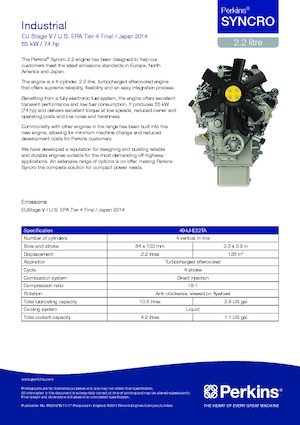 Двигатели Perkins 404J-E22TA