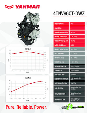 Двигатели Yanmar 4TNV86CT-DWZ