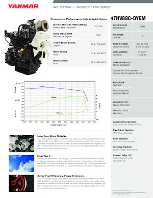 Двигатели Yanmar 4TNV88C-DYEM