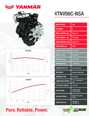 Двигатели Yanmar 4TNV98C-NSA