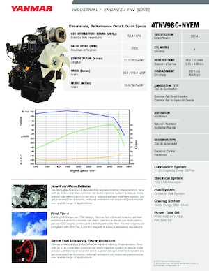 Двигатели Yanmar 4TNV98C-NYEM