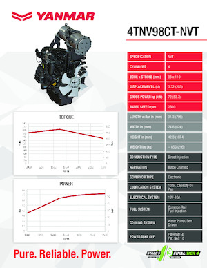 Двигатели Yanmar 4TNV98CT-NVT