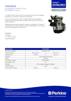 Двигатели Perkins 904D-E36TA