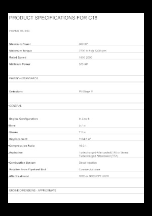 Двигатели Caterpillar C18