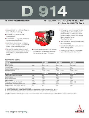 Двигатели Deutz D 914 L4