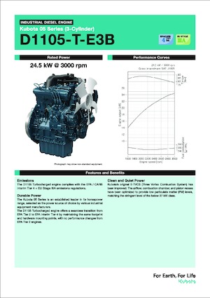 Двигатели Kubota D1105-T-E3B
