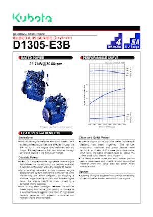 Двигатели Kubota D1305